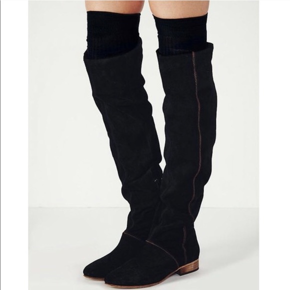 Free People Shoes - Free people over the knee black suede boots